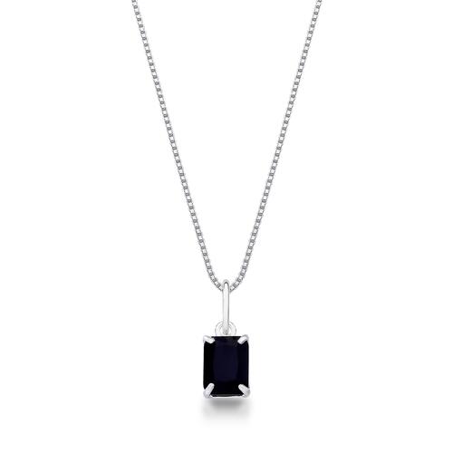 Colar Cristal Slim Preto | Prata 925